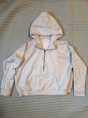Pink Lily Light Grey Scuba Pullover Hoodie